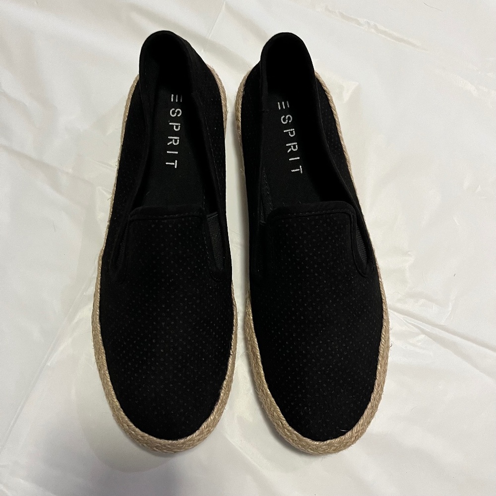 Esprit Black faux suede slip on. Size 7.5